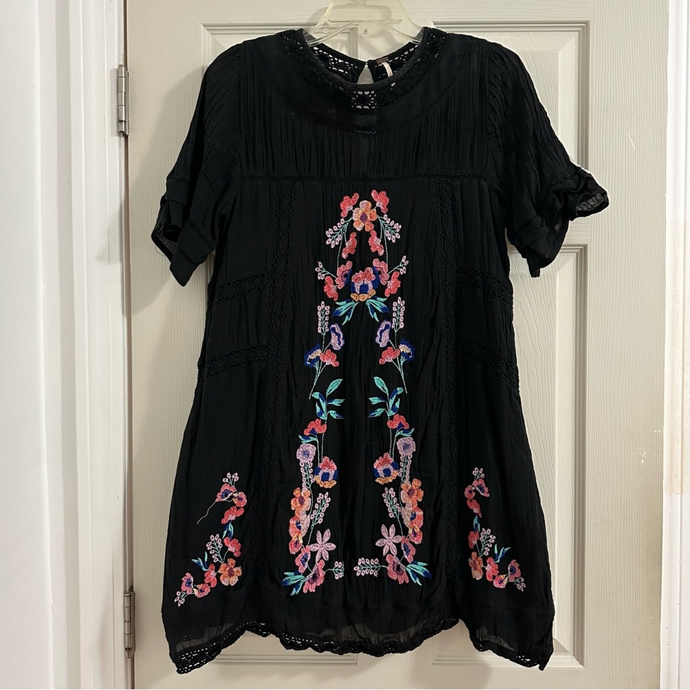 Free People Perfectly Victorian Embroidered Mini Dress